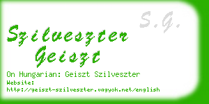 szilveszter geiszt business card